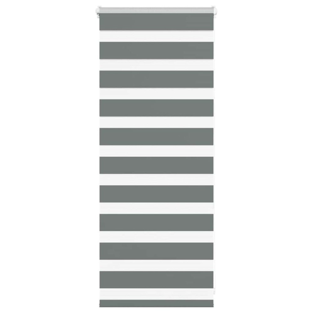 vidaXL Rullgardin zebra mörkgrå 55x100 cm tyg bredd 50,9 cm polyester