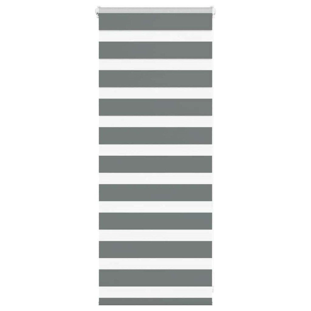 vidaXL Rullgardin zebra mörkgrå 60x100 cm tyg bredd 55,9 cm polyester