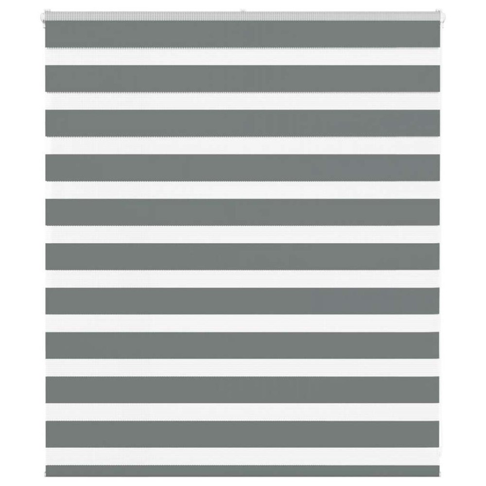 vidaXL Rullgardin zebra mörkgrå 120x100 cm tyg bredd 115,9cm polyester