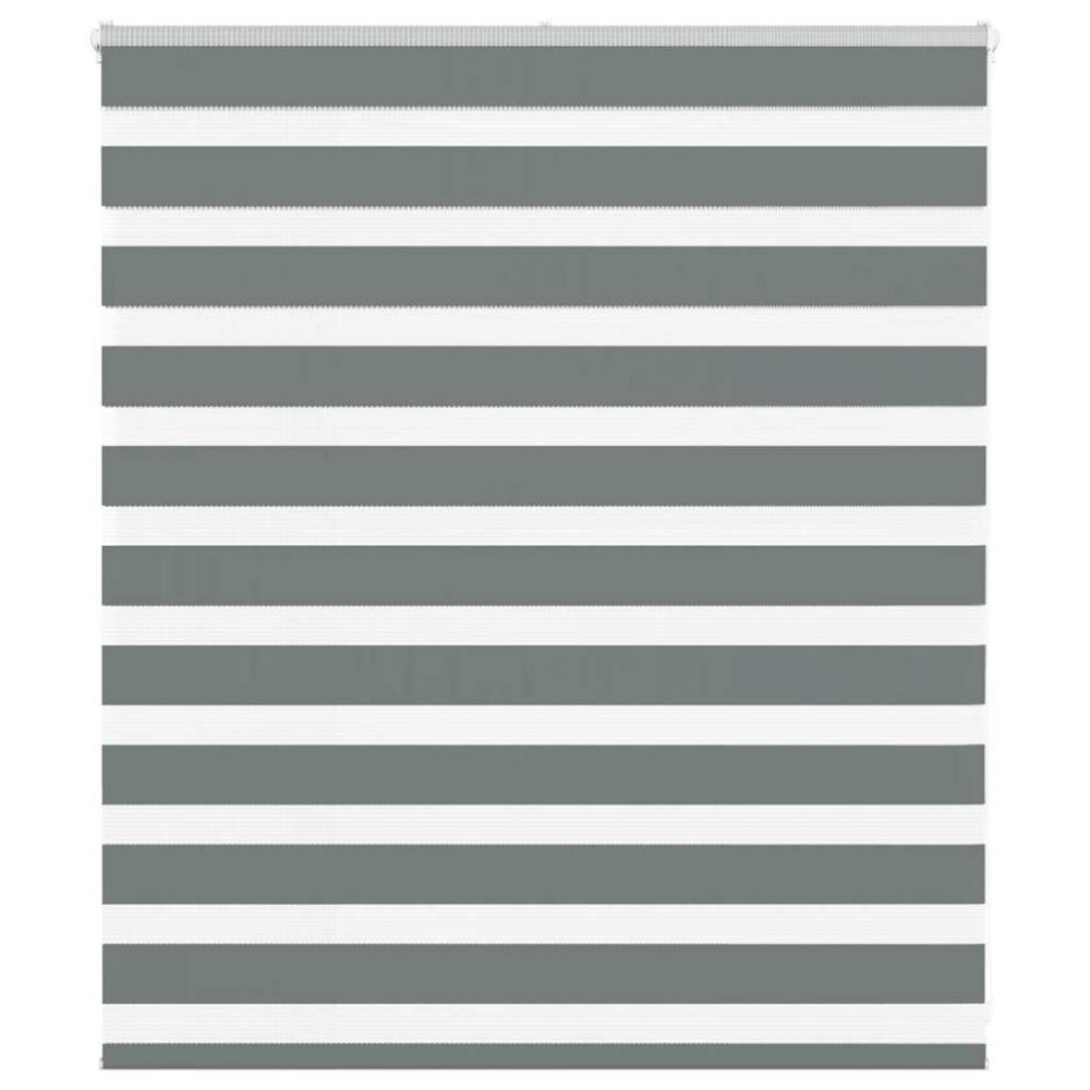 vidaXL Rullgardin zebra mörkgrå 130x100 cm tyg bredd 125,9cm polyester