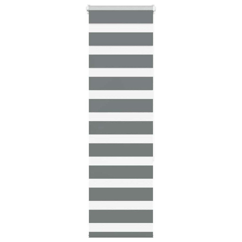 vidaXL Rullgardin zebra mörkgrå 50x150 cm tyg bredd 45,9 cm polyester