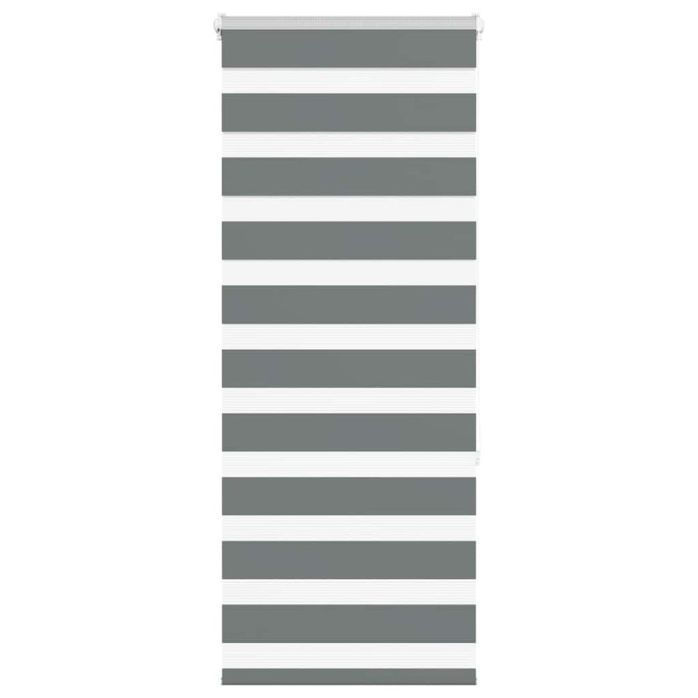 vidaXL Rullgardin zebra mörkgrå 55x150 cm tyg bredd 50,9 cm polyester