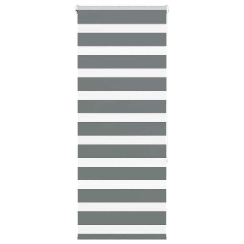 vidaXL Rullgardin zebra mörkgrå 65x150 cm tyg bredd 60,9 cm polyester