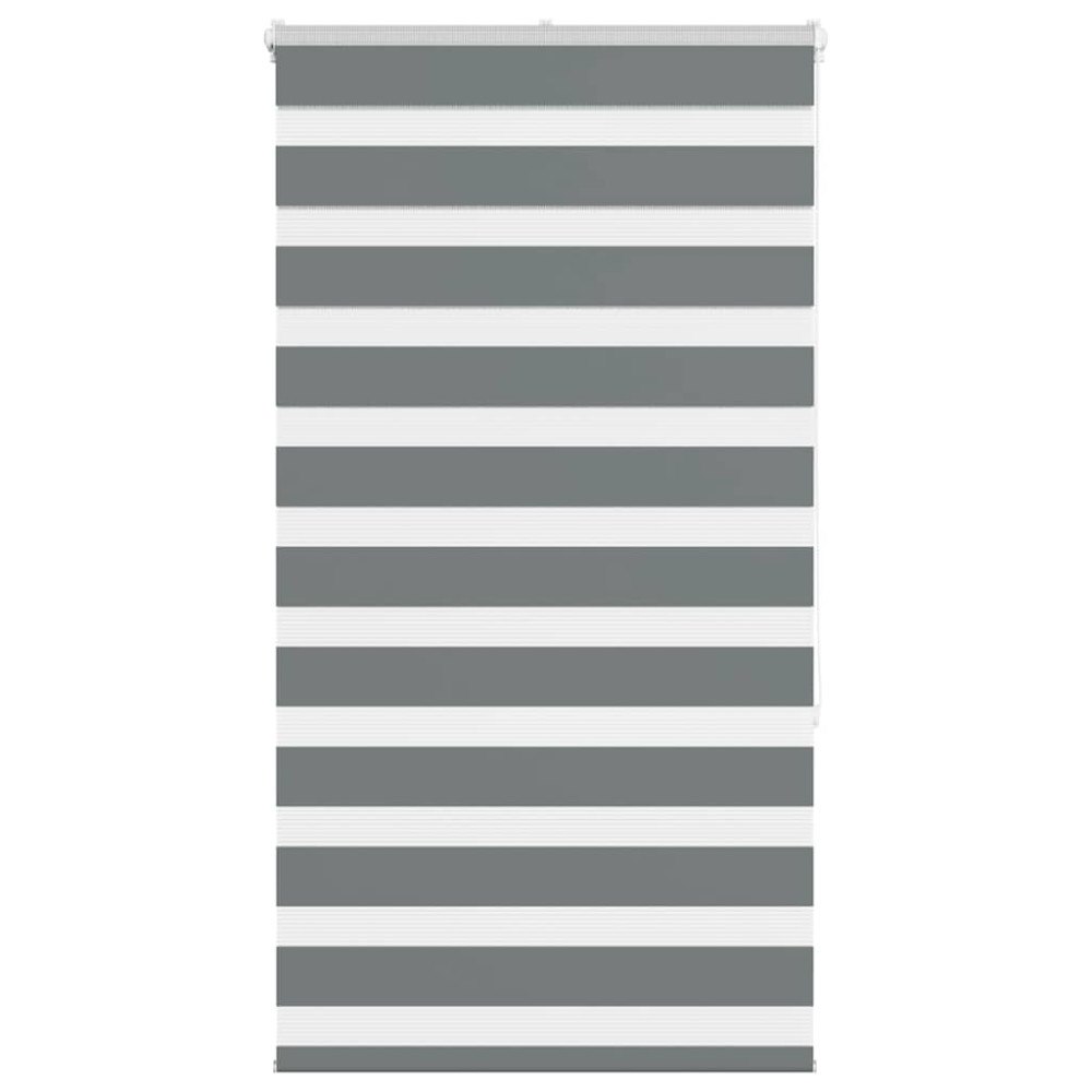 vidaXL Rullgardin zebra mörkgrå 75x150 cm tyg bredd 70,9 cm polyester