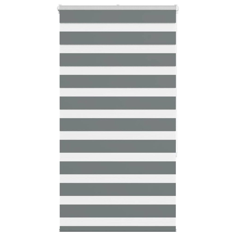 vidaXL Rullgardin zebra mörkgrå 90x150 cm tyg bredd 85,9 cm polyester