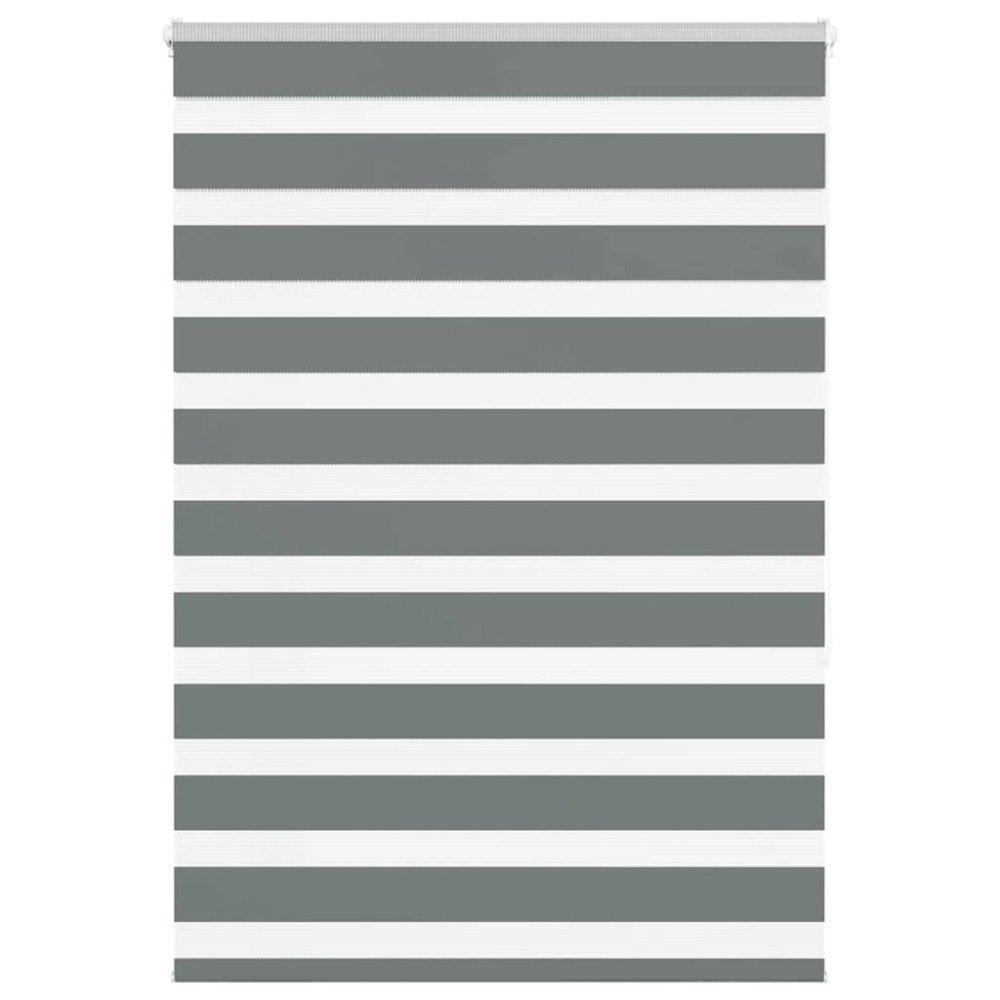 vidaXL Rullgardin zebra mörkgrå 95x150 cm tyg bredd 90,9 cm polyester