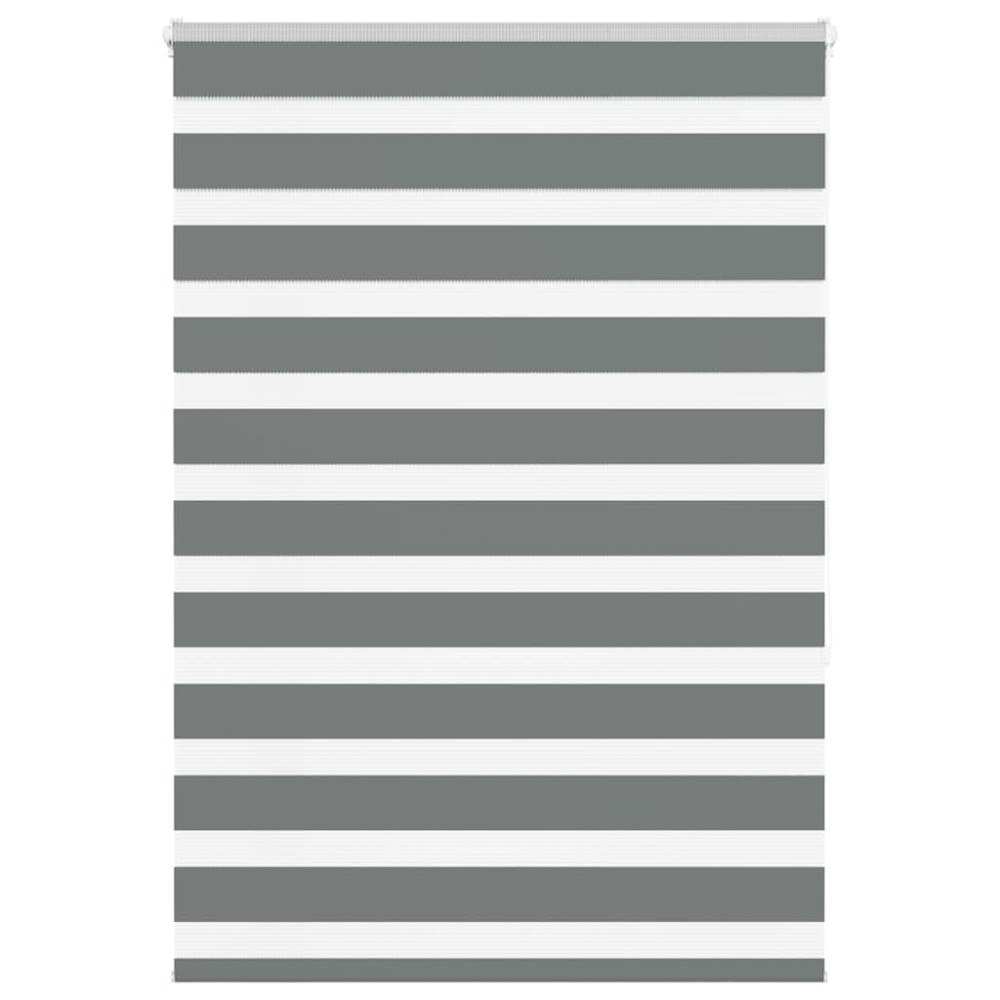 vidaXL Rullgardin zebra mörkgrå 110x150 cm tyg bredd 105,9cm polyester