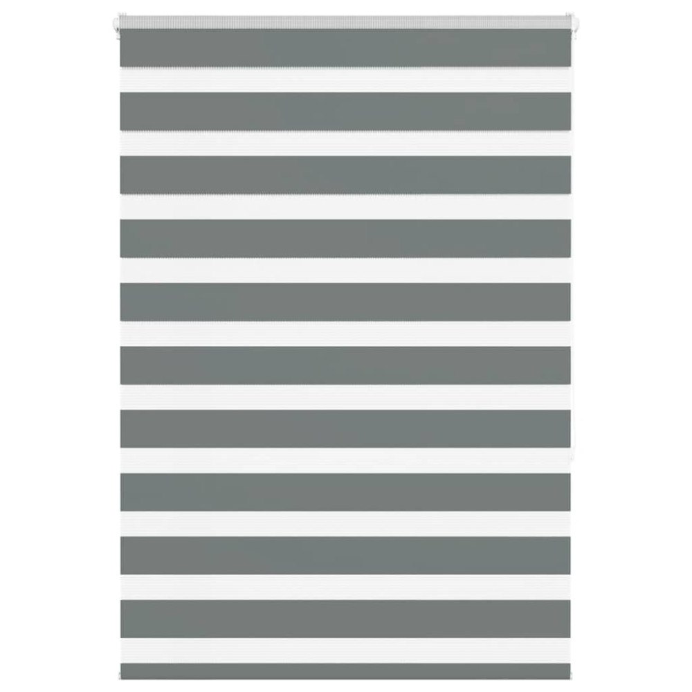 vidaXL Rullgardin zebra mörkgrå 115x150 cm tyg bredd 110,9cm polyester
