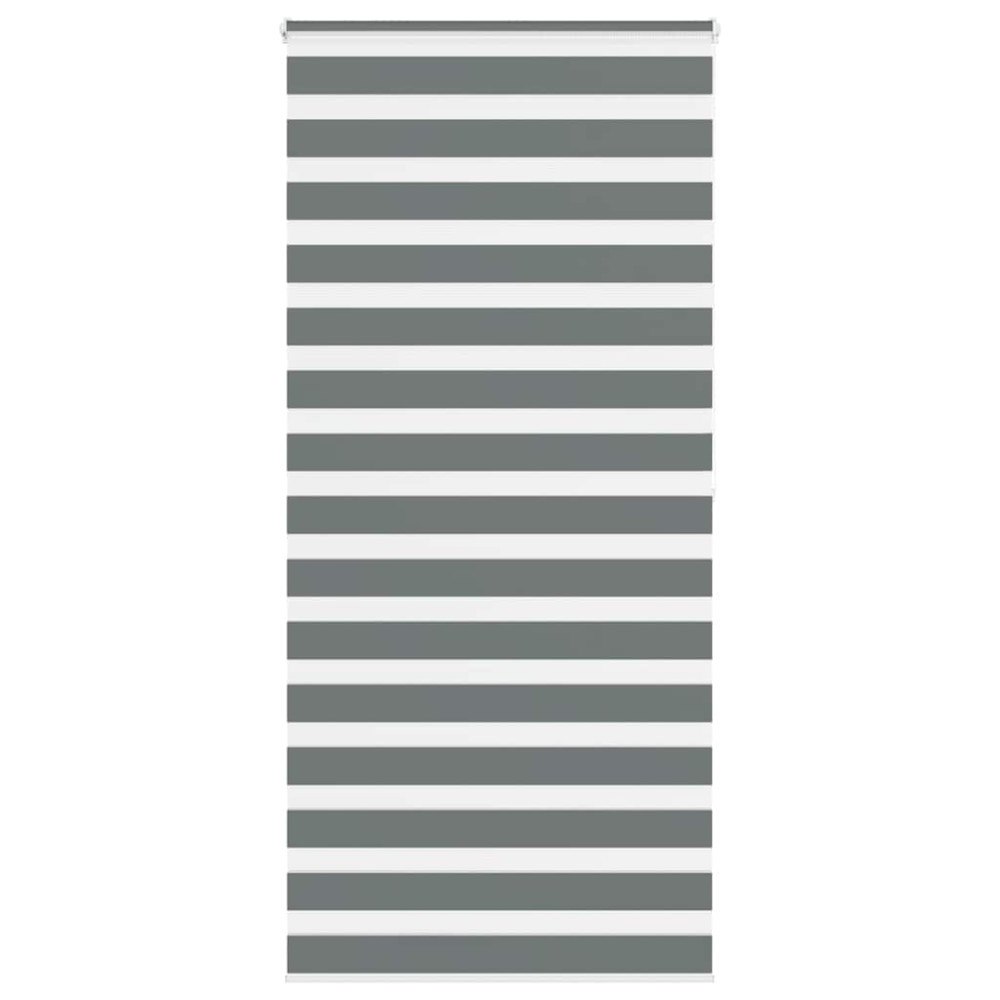 vidaXL Rullgardin zebra mörkgrå 115x200 cm tyg bredd 110,9cm polyester