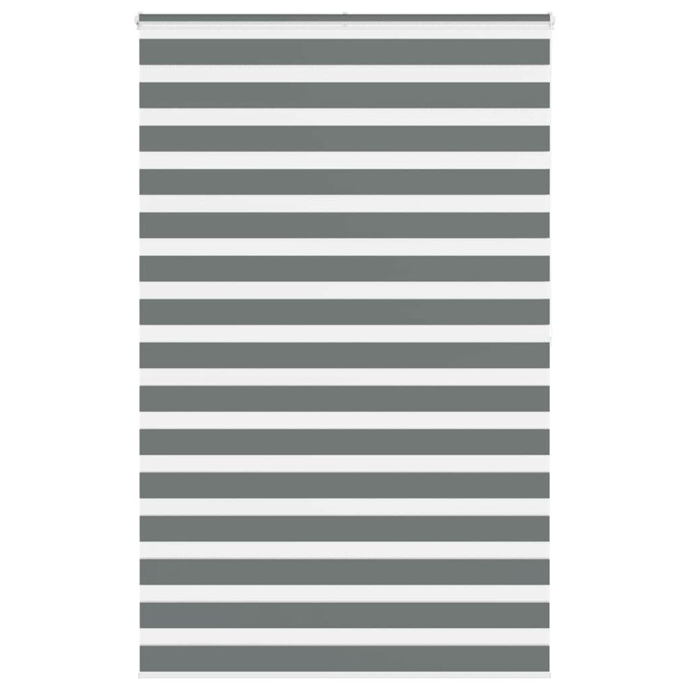 vidaXL Rullgardin zebra mörkgrå 140x200 cm tyg bredd 135,9cm polyester