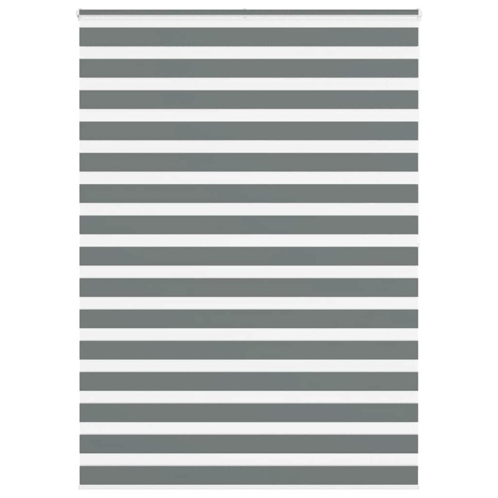 vidaXL Rullgardin zebra mörkgrå 160x200 cm tyg bredd 155,9cm polyester