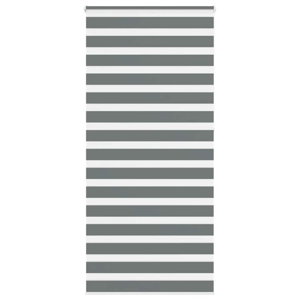 vidaXL Rullgardin zebra mörkgrå 110x230 cm tyg bredd 105,9cm polyester