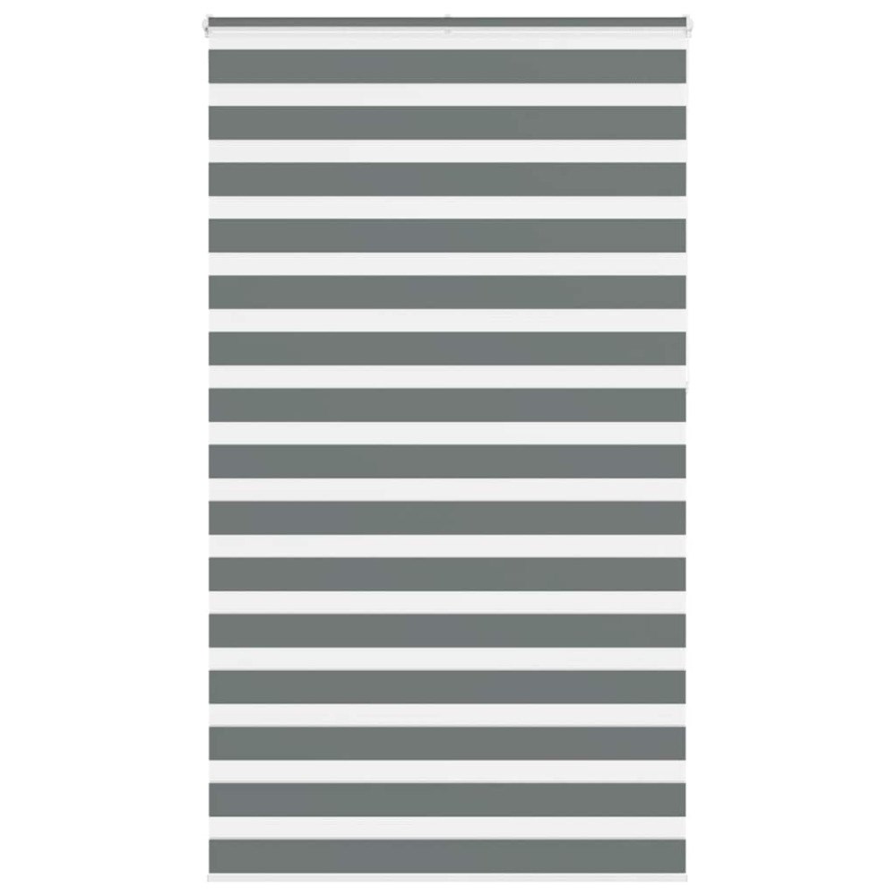 vidaXL Rullgardin zebra mörkgrå 135x230 cm tyg bredd 130,9cm polyester