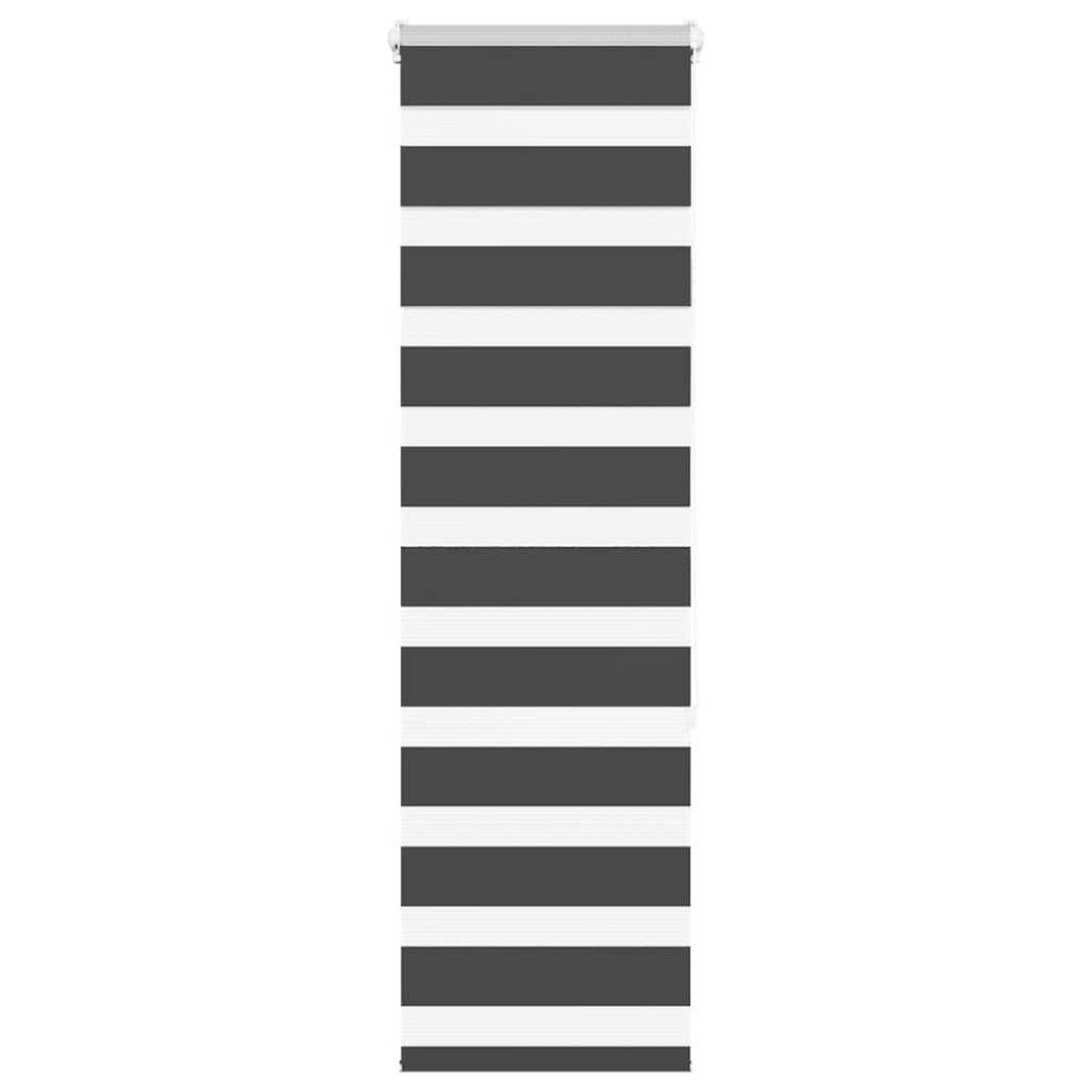 vidaXL Rullgardin zebra svart 50x150 cm tyg bredd 45,9 cm polyester