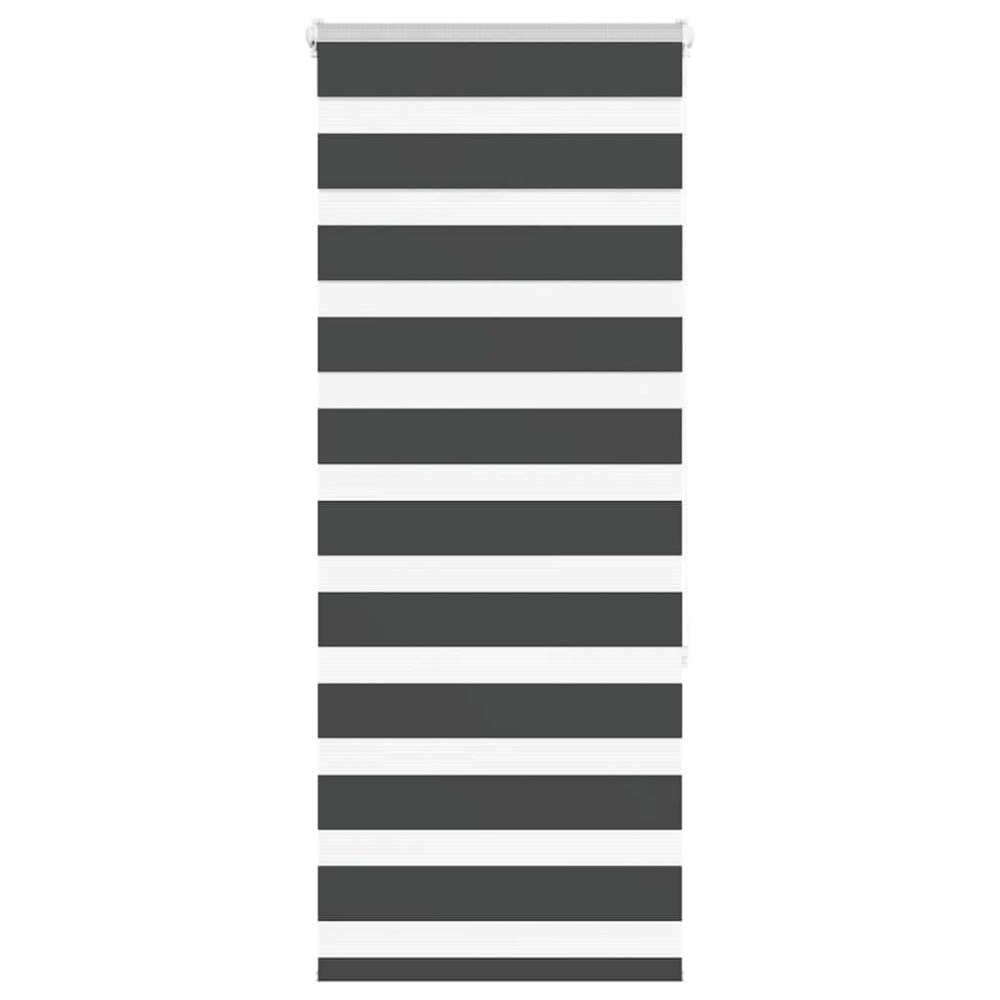 vidaXL Rullgardin zebra svart 65x150 cm tyg bredd 60,9 cm polyester