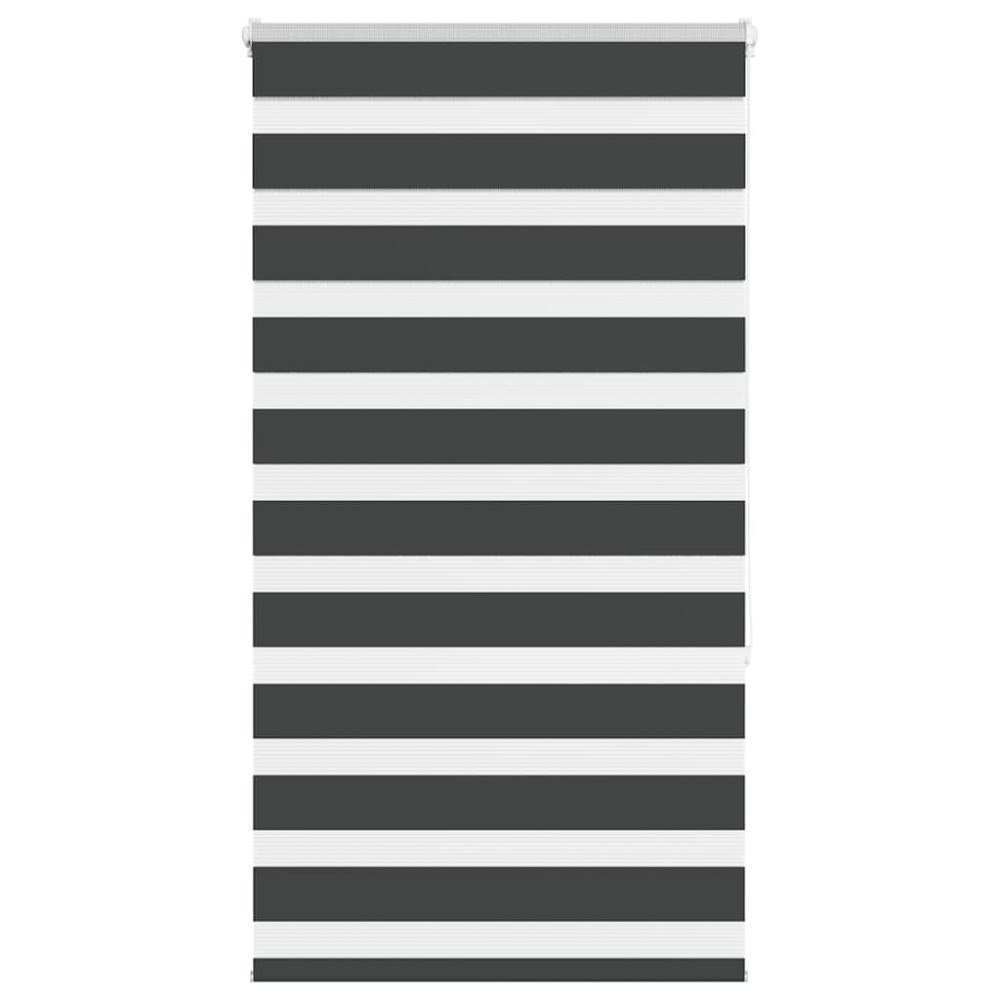 vidaXL Rullgardin zebra svart 75x150 cm tyg bredd 70,9 cm polyester