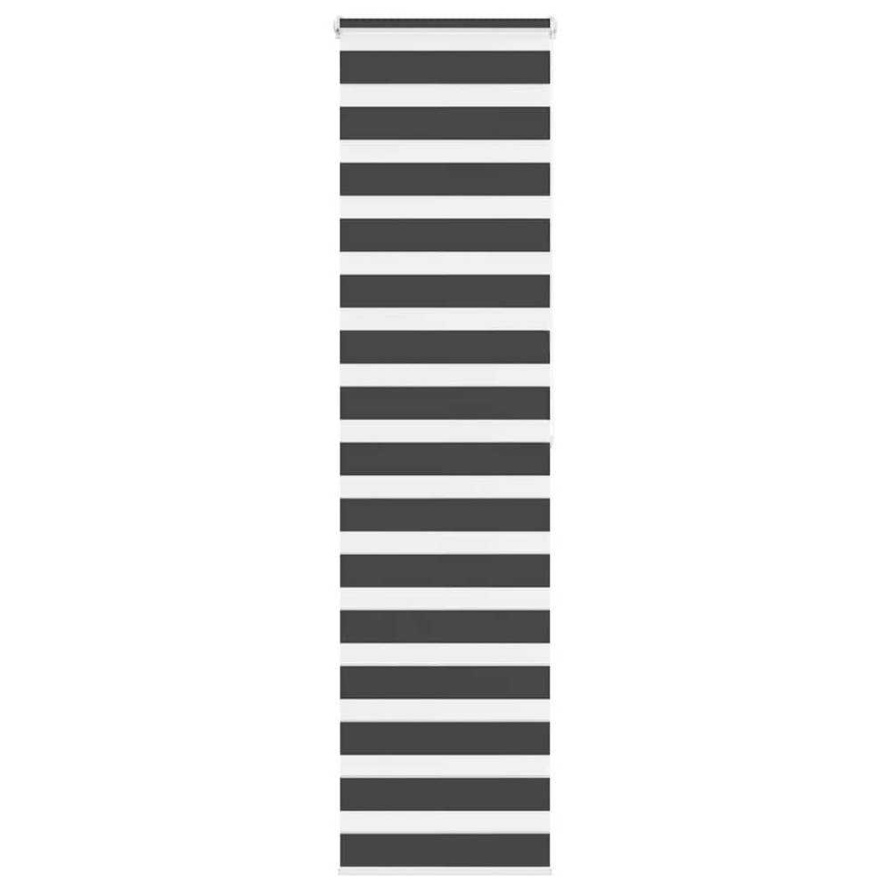 vidaXL Rullgardin zebra svart 55x200 cm tyg bredd 50,9 cm polyester