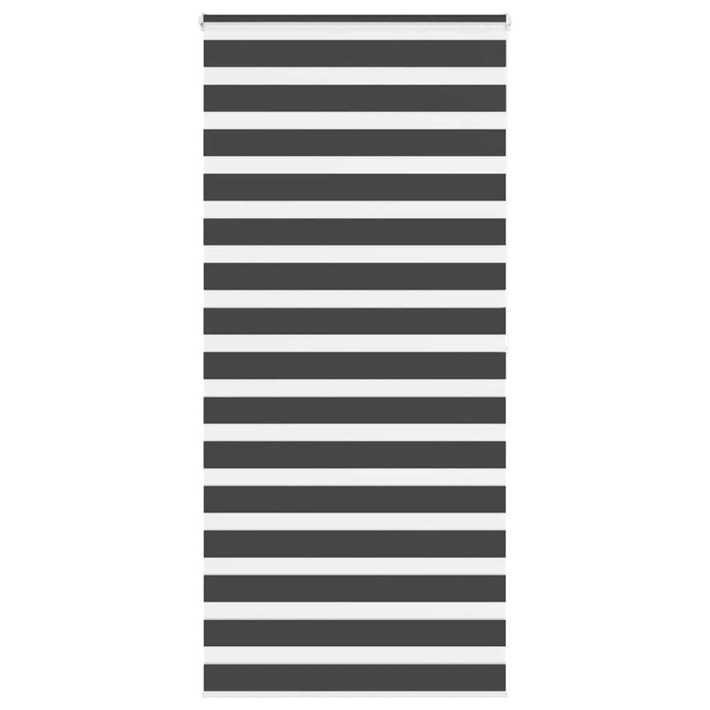 vidaXL Rullgardin zebra svart 95x200 cm tyg bredd 90,9 cm polyester
