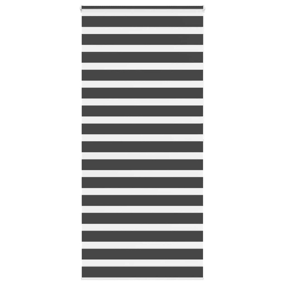 vidaXL Rullgardin zebra svart 110x200 cm tyg bredd 105,9 cm polyester