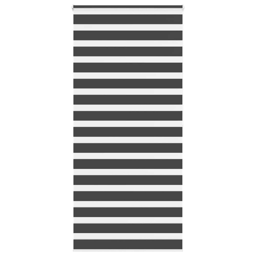vidaXL Rullgardin zebra svart 115x200 cm tyg bredd 110,9 cm polyester