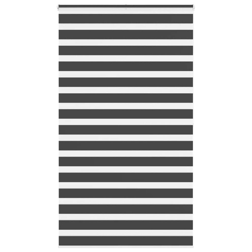 vidaXL Rullgardin zebra svart 125x200 cm tyg bredd 120,9 cm polyester