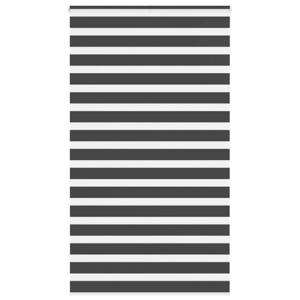 vidaXL Rullgardin zebra svart 130x200 cm tyg bredd 125,9 cm polyester
