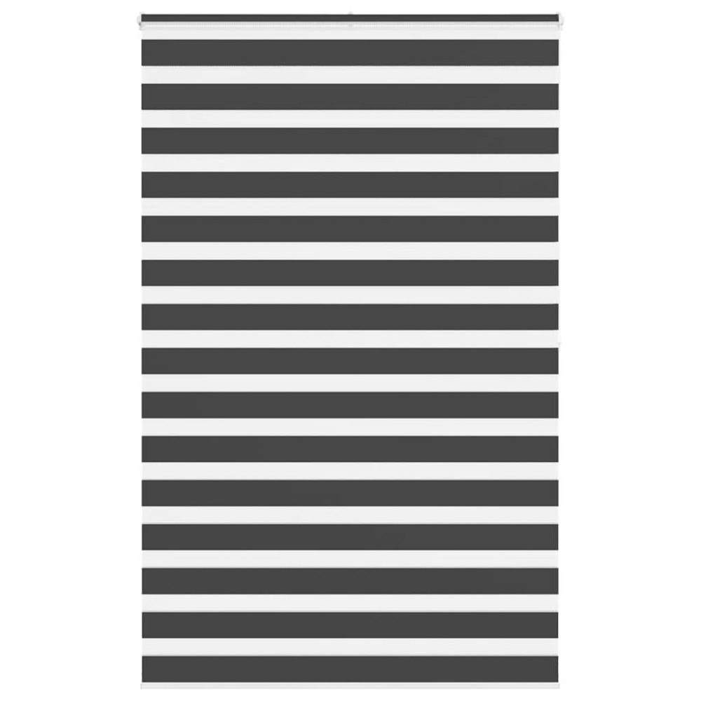 vidaXL Rullgardin zebra svart 140x200 cm tyg bredd 135,9 cm polyester