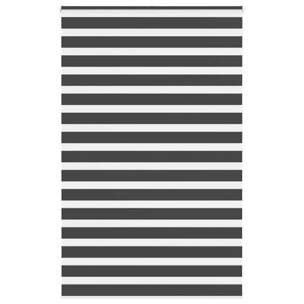 vidaXL Rullgardin zebra svart 145x200 cm tyg bredd 140,9 cm polyester