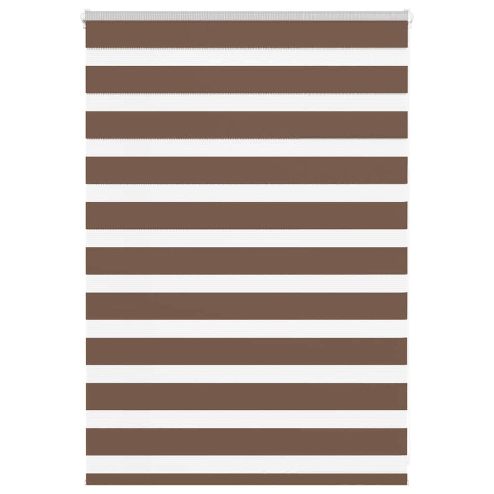 vidaXL Rullgardin zebra brun 100x100 cm tyg bredd 95,9 cm polyester