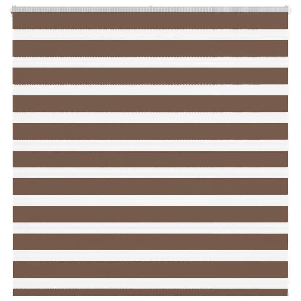 vidaXL Rullgardin zebra brun 145x100 cm tyg bredd 140,9 cm polyester