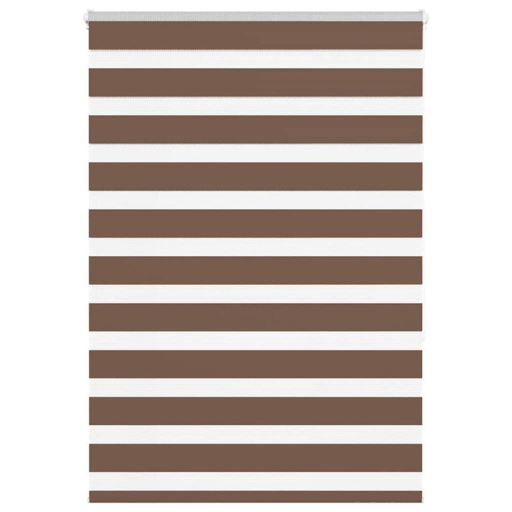 vidaXL Rullgardin zebra brun 110x150 cm tyg bredd 105,9 cm polyester