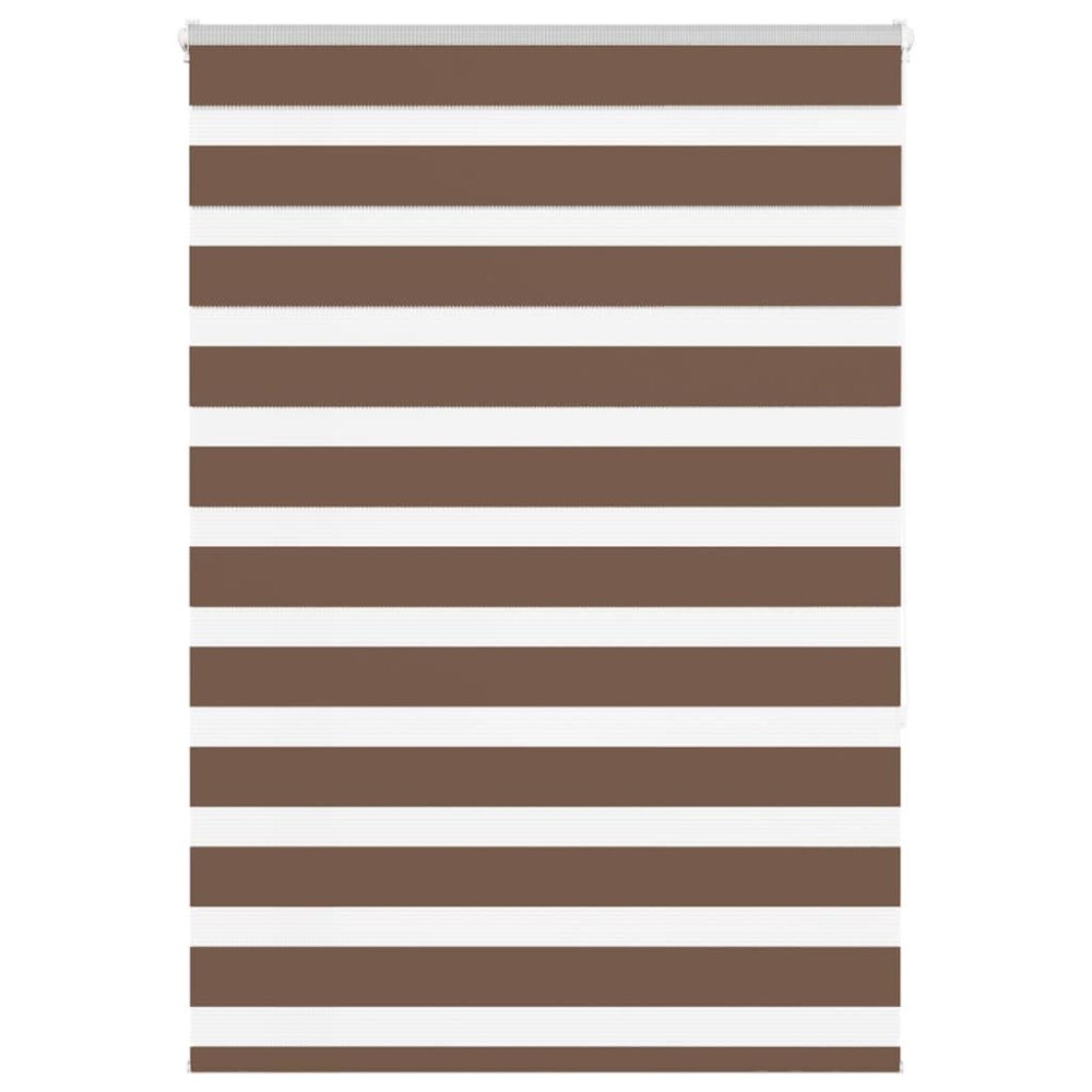 vidaXL Rullgardin zebra brun 115x150 cm tyg bredd 110,9 cm polyester