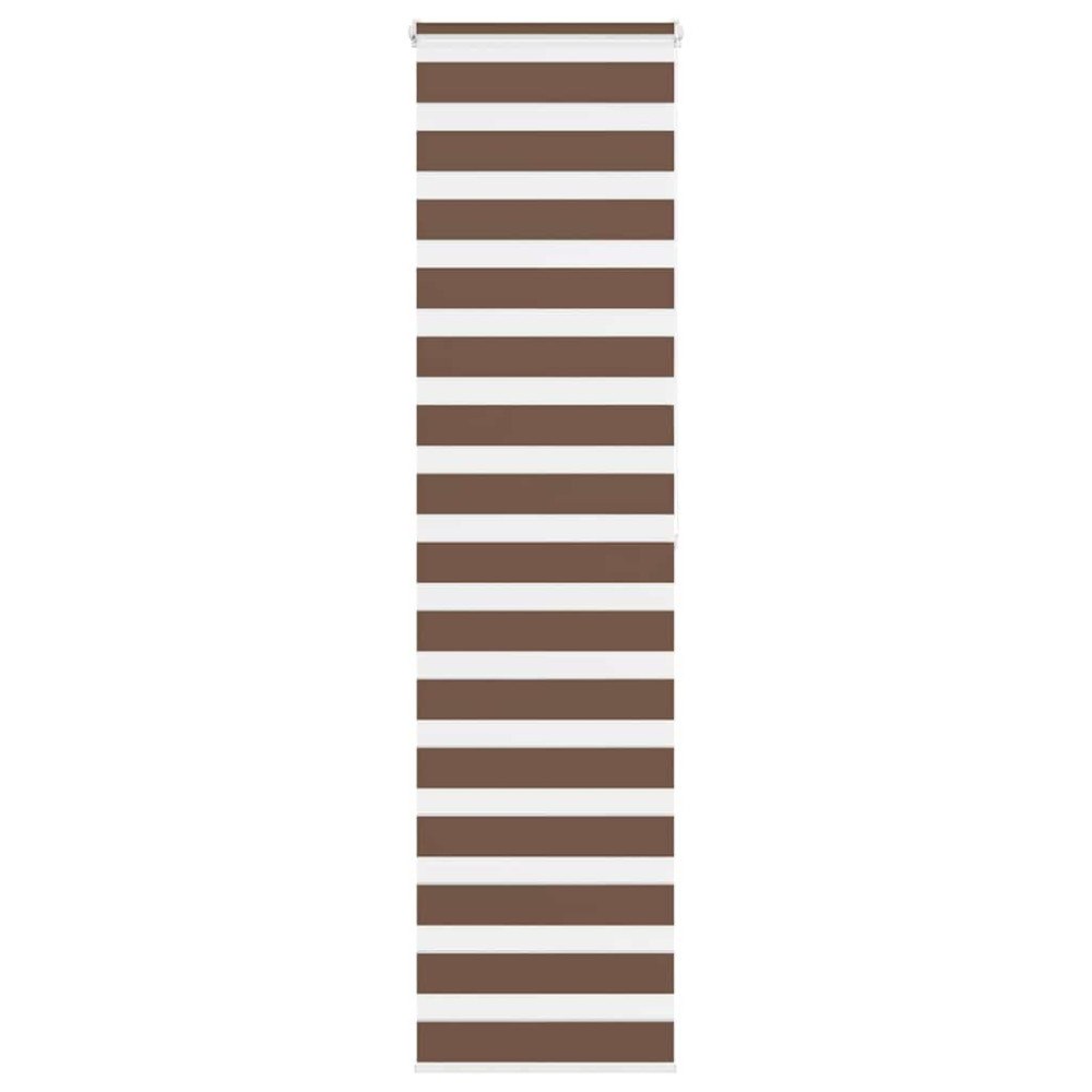 vidaXL Rullgardin zebra brun 65x200 cm tyg bredd 60,9 cm polyester