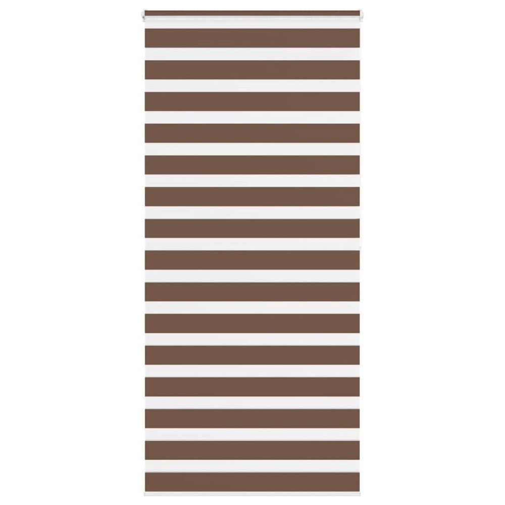 vidaXL Rullgardin zebra brun 115x200 cm tyg bredd 110,9 cm polyester