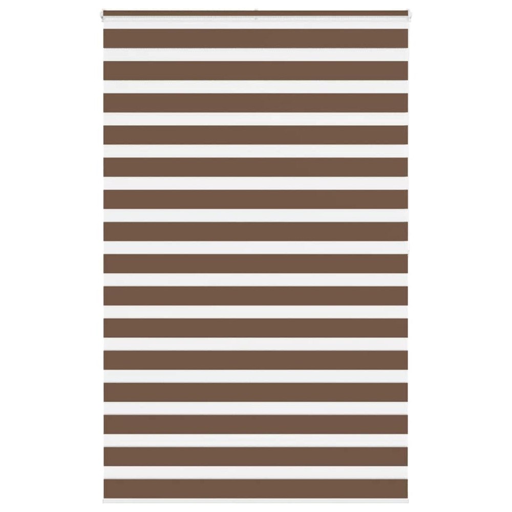 vidaXL Rullgardin zebra brun 140x200 cm tyg bredd 135,9 cm polyester