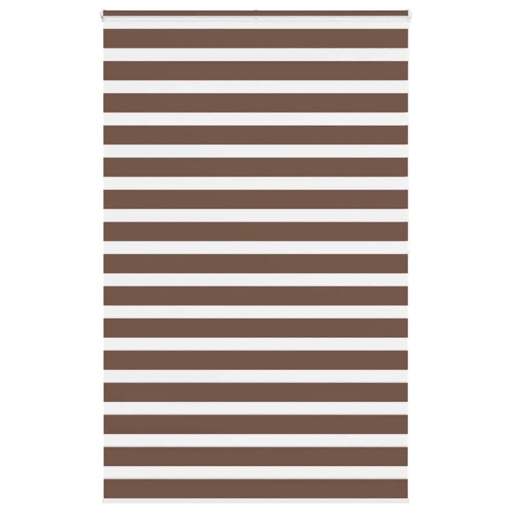 vidaXL Rullgardin zebra brun 145x200 cm tyg bredd 140,9 cm polyester