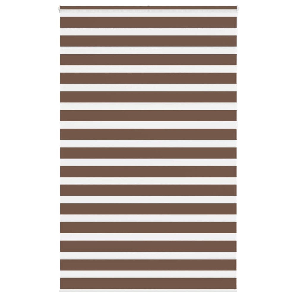 vidaXL Rullgardin zebra brun 140x230 cm tyg bredd 135,9 cm polyester