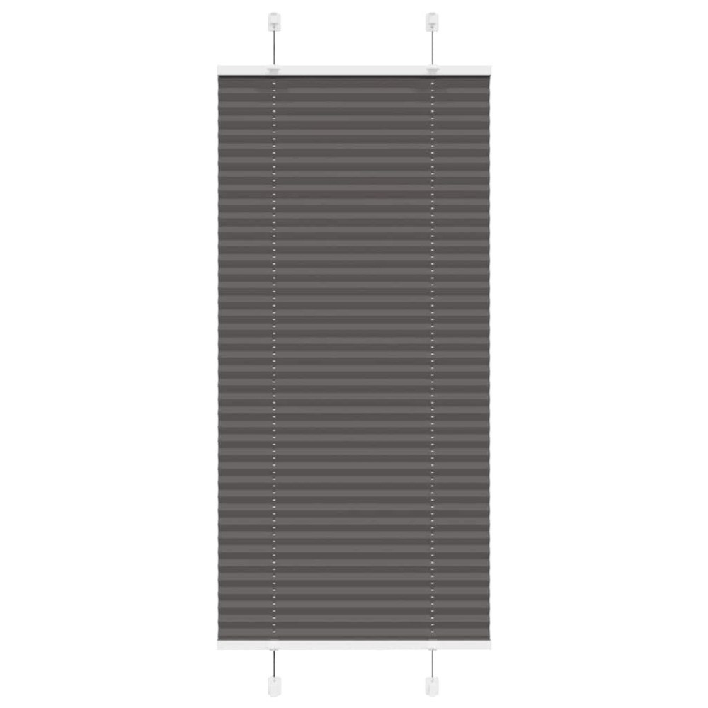vidaXL Plisserad persienn svart 65x100cm tyg bredd 64,4cm polyester