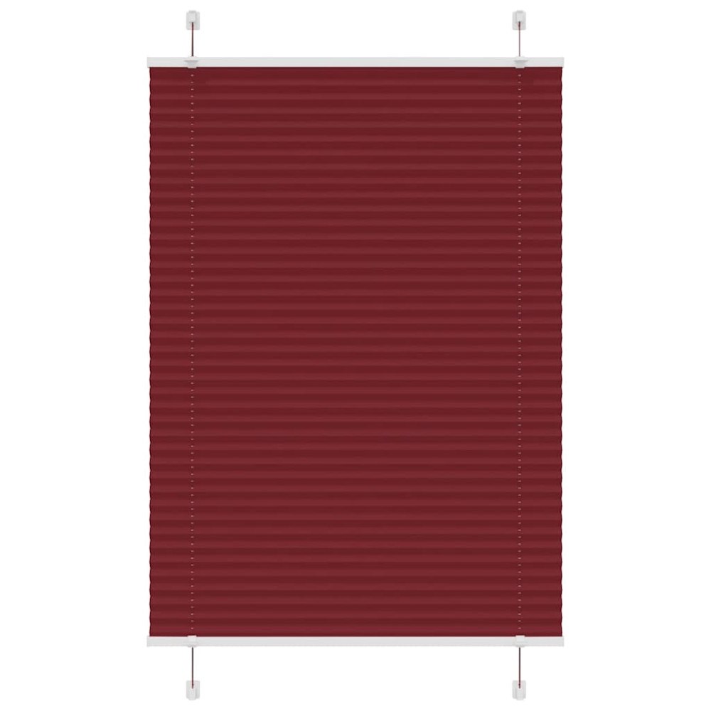 vidaXL Plisserad persienn Bordeaux röd 85x100 cm tyg bredd 84,4 cm