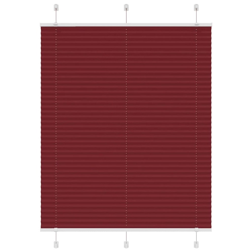 vidaXL Plisserad persienn Bordeaux röd 105x100 cm tyg bredd 104,4cm