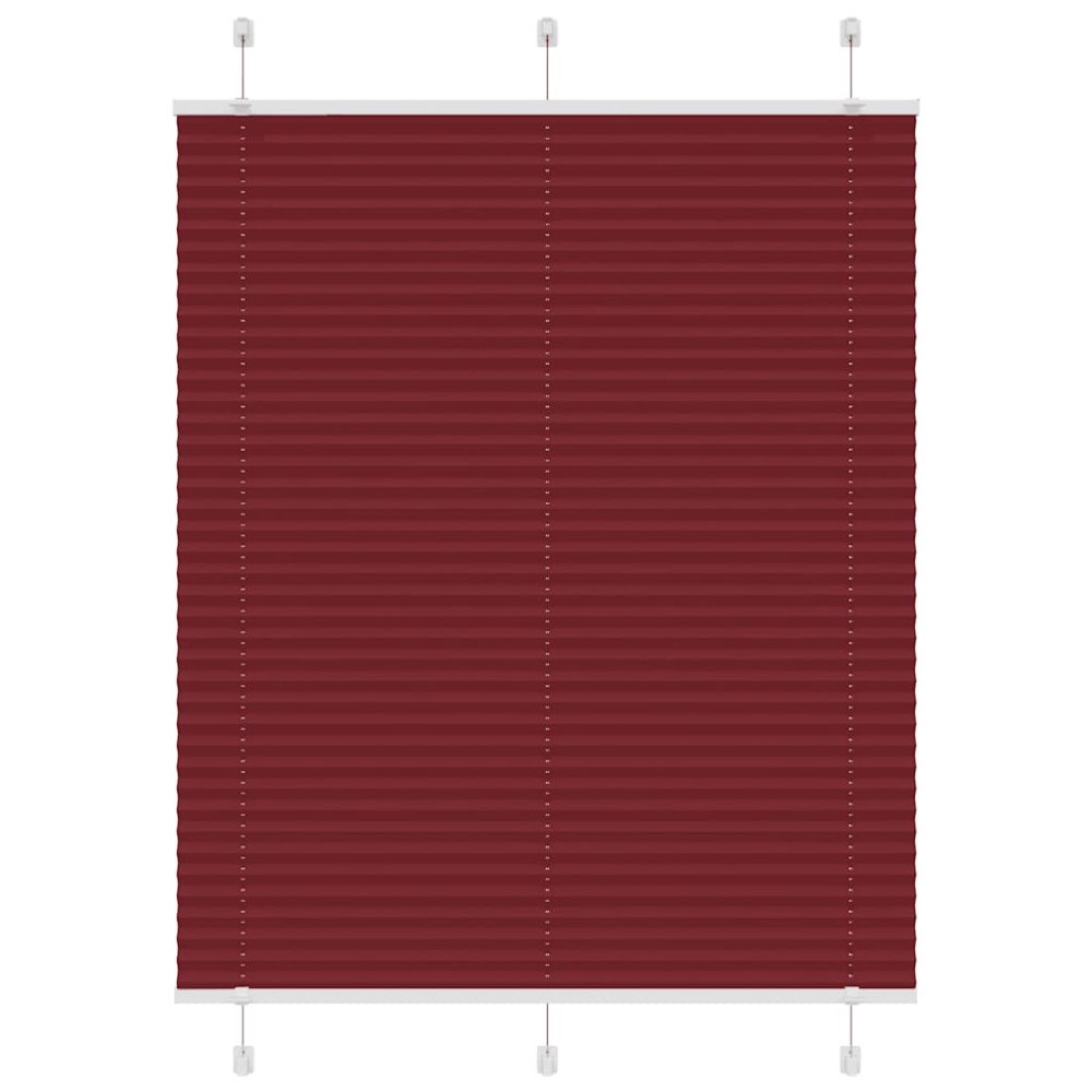 vidaXL Plisserad persienn Bordeaux röd 110x100 cm tyg bredd 109,4 cm