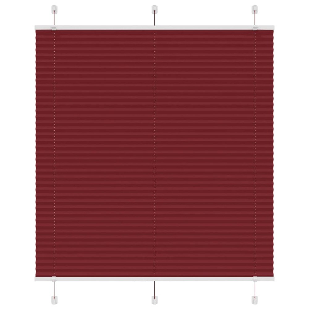 vidaXL Plisserad persienn Bordeaux röd 120x100 cm tyg bredd 119,4 cm
