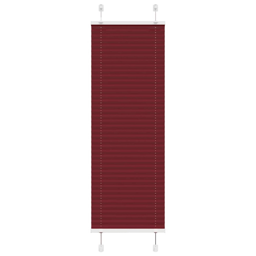 vidaXL Plisserad persienn Bordeaux röd 45x150 cm tyg bredd 44,4 cm