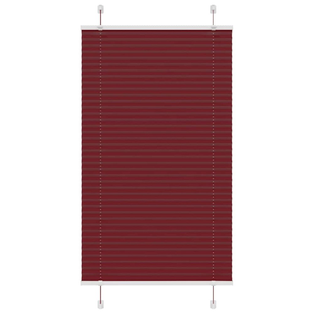 vidaXL Plisserad persienn Bordeaux röd 75x150 cm tyg bredd 74,4 cm