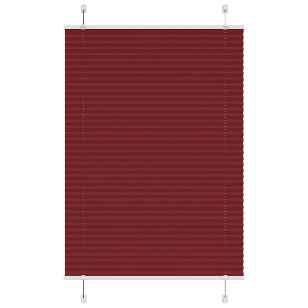 vidaXL Plisserad persienn Bordeaux röd 90x150 cm tyg bredd 89,4 cm