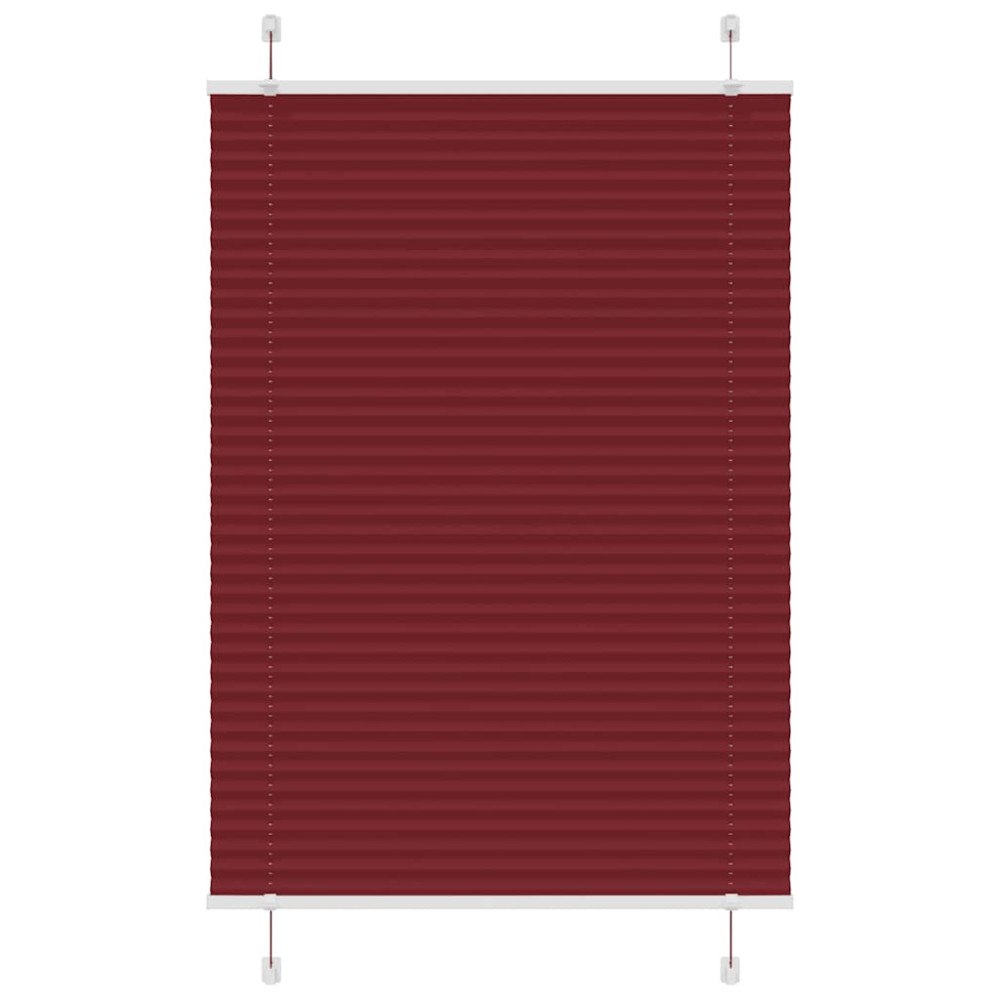 vidaXL Plisserad persienn Bordeaux röd 95x150 cm tyg bredd 94,4 cm