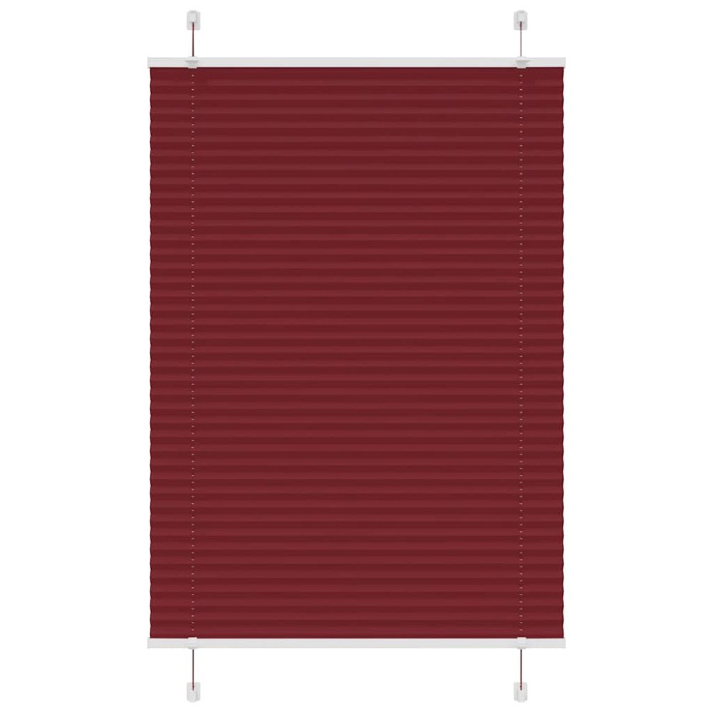 vidaXL Plisserad persienn Bordeaux röd 100x150 cm tyg bredd 99,4 cm