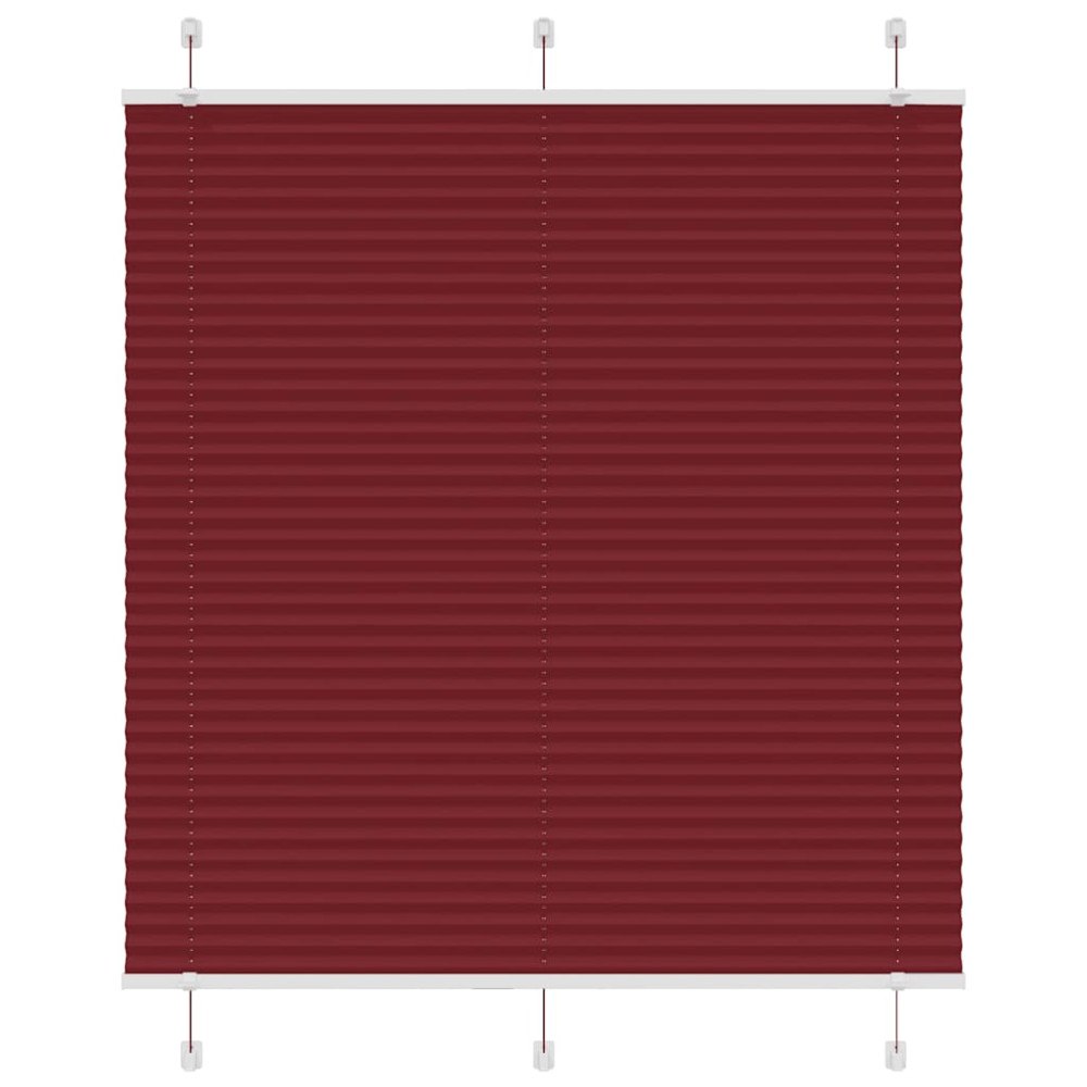 vidaXL Plisserad persienn Bordeaux röd 120x150 cm tyg bredd 119,4 cm
