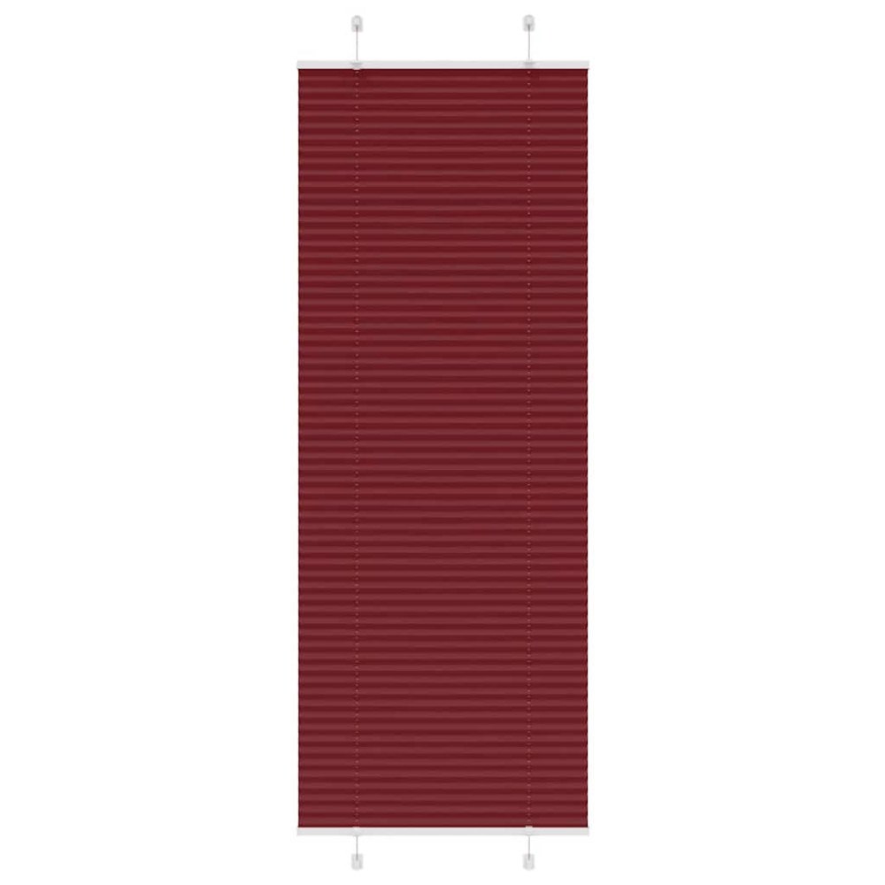 vidaXL Plisserad persienn Bordeaux röd 75x200 cm tyg bredd 74,4 cm