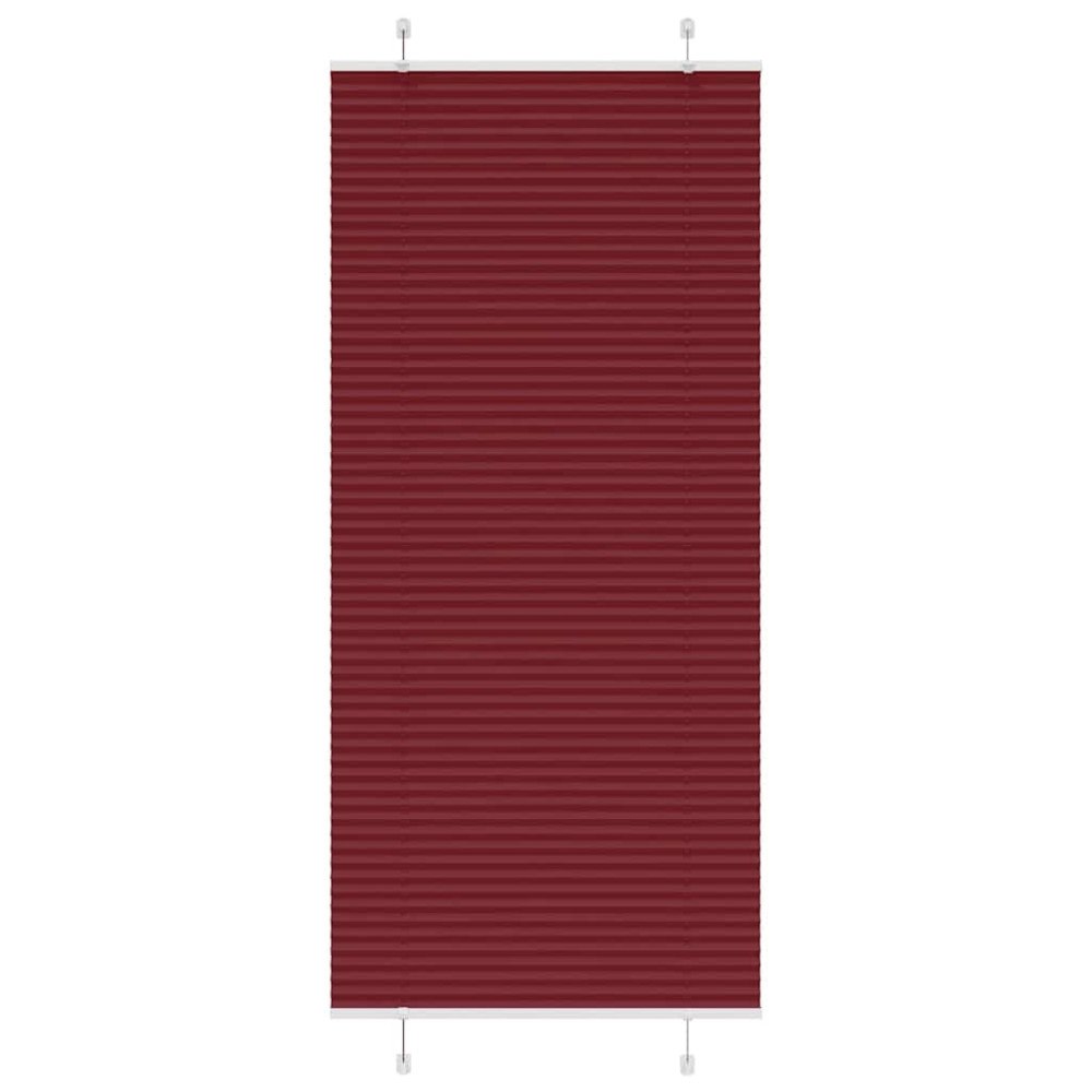 vidaXL Plisserad persienn Bordeaux röd 85x200 cm tyg bredd 84,4 cm